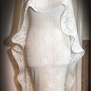 Designed Off White Lace Dress